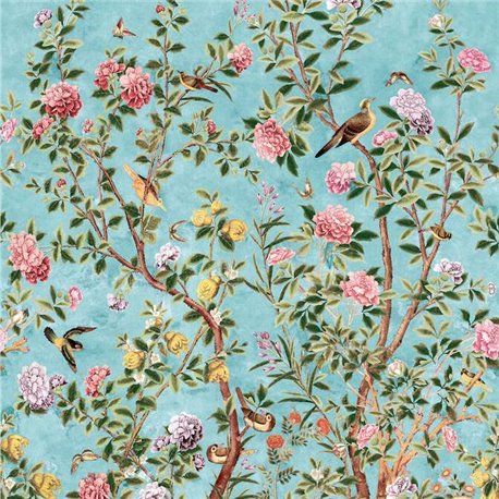 Jardin Bloom Mural Turquoise TM13668