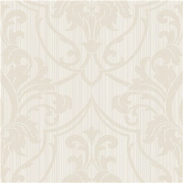 St Petersburg Damask Parchment On White 88-8036
