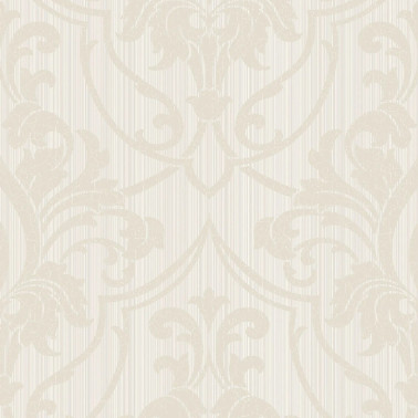 St Petersburg Damask Parchment On White 88-8036