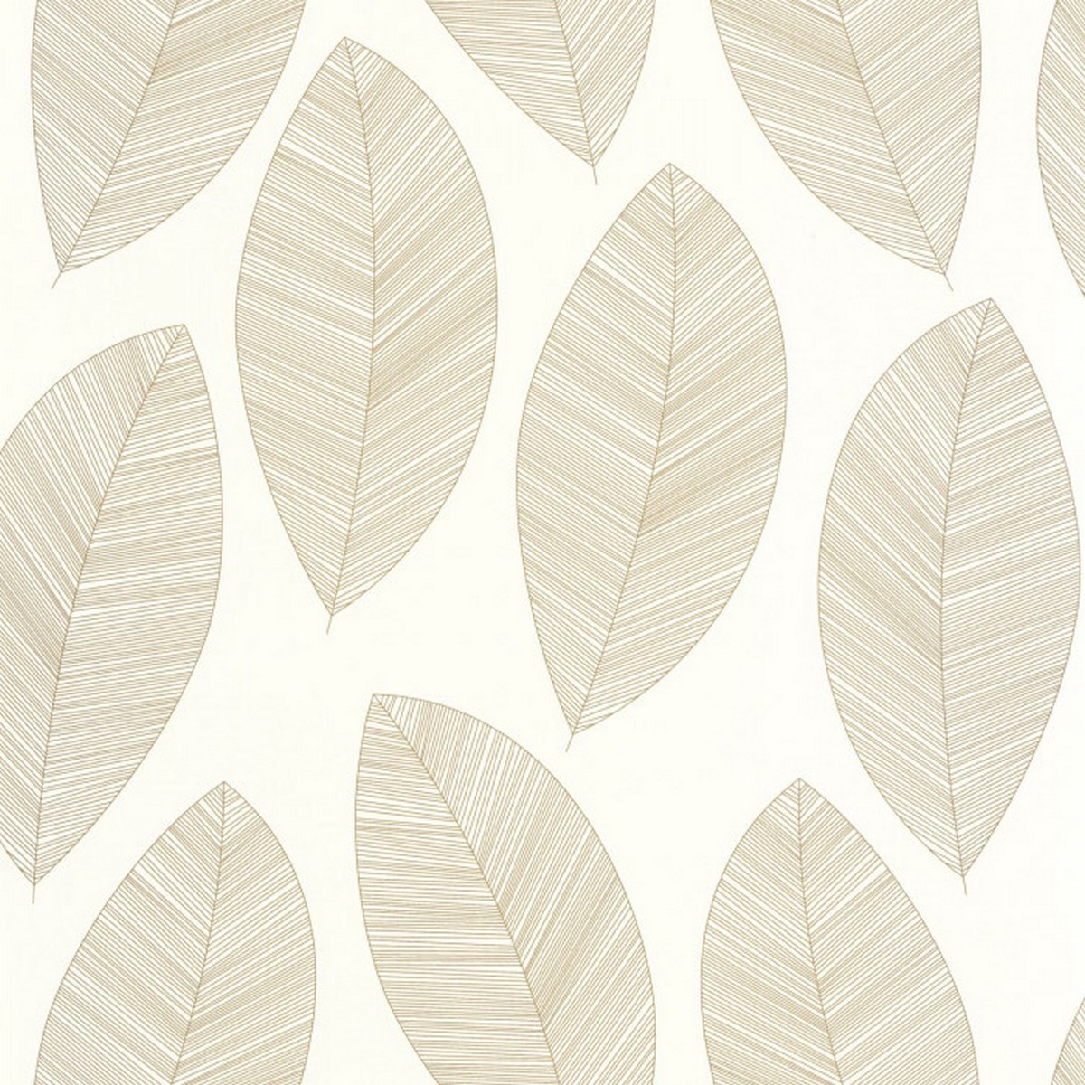 Graphic Leaves Blanc Or 104310213