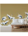 BIRD WALLPAPER - STORK GOLD