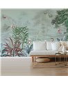 TROPICAL WALLPAPER - SCENIC LANDSCAPE - DUSTY MINT