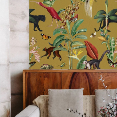 WALLPAPER - KINGDOM ANIMALIA - GOLD OCHRE