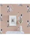 ANIMAL WALLPAPER - FUNKY MONKEY LIGHT BLUSH