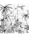 JUNGLE WALLPAPER - JUNGLE - BLACK-WHITE