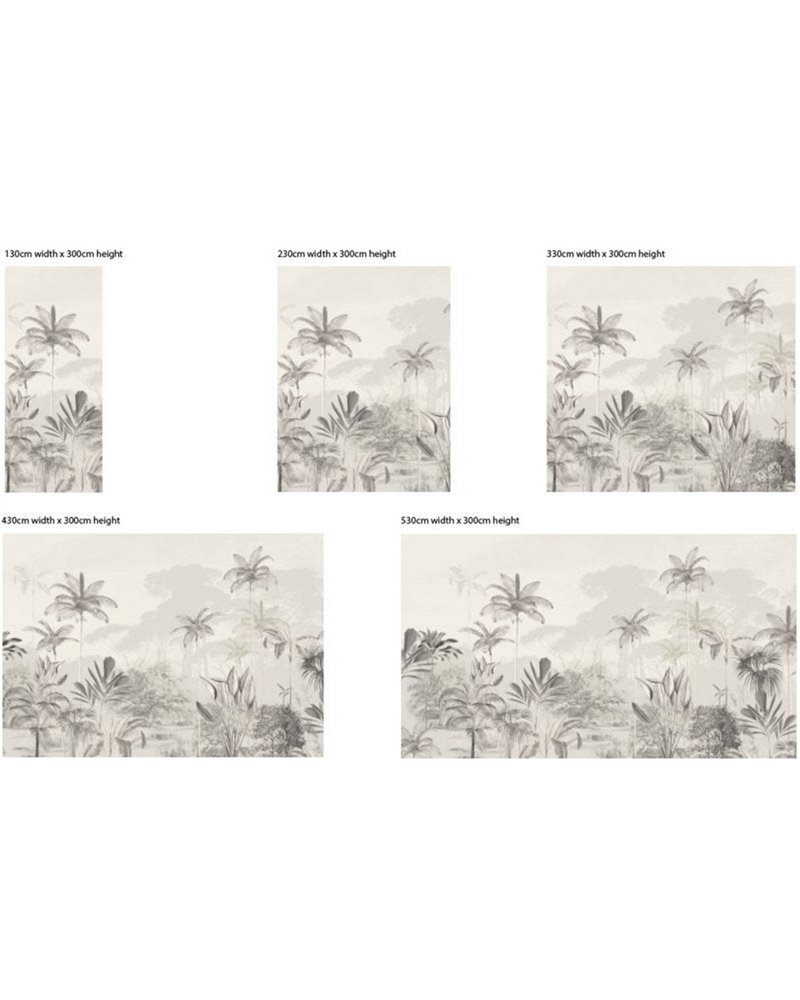 JUNGLE WALLPAPER - TROPICAL WILDERNESS - BEIGE