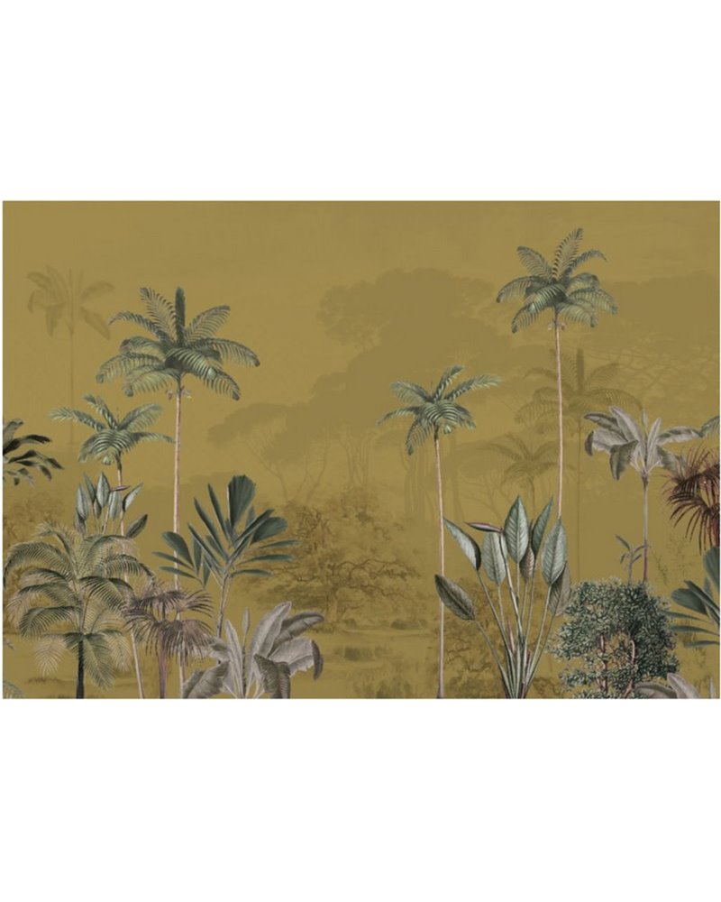 JUNGLE WALLPAPER - TROPICAL WILDERNESS - OCHRE