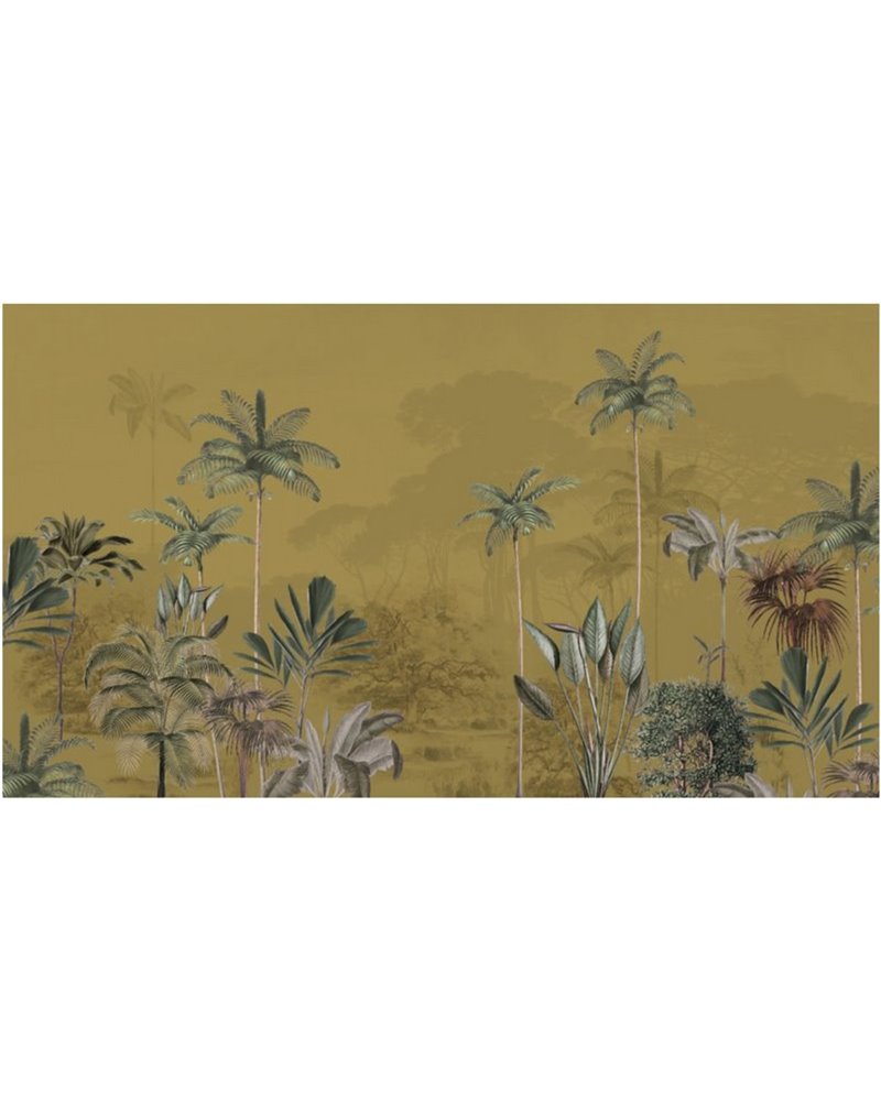 JUNGLE WALLPAPER - TROPICAL WILDERNESS - OCHRE