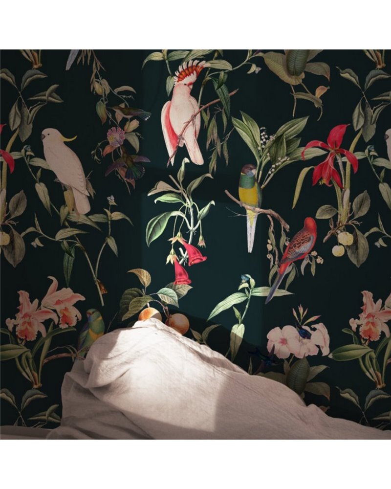 WALLPAPER - BIRDS OF PARADISE - DEEP TEAL