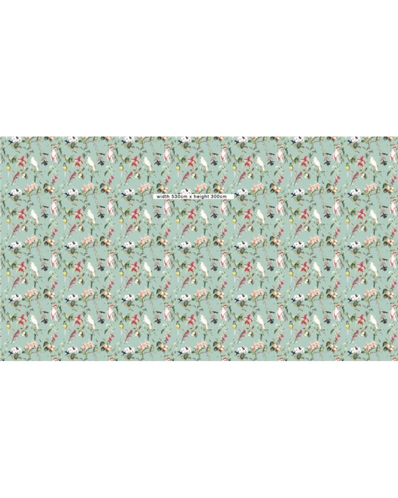 WALLPAPER - BIRDS OF PARADISE - SEA MINT