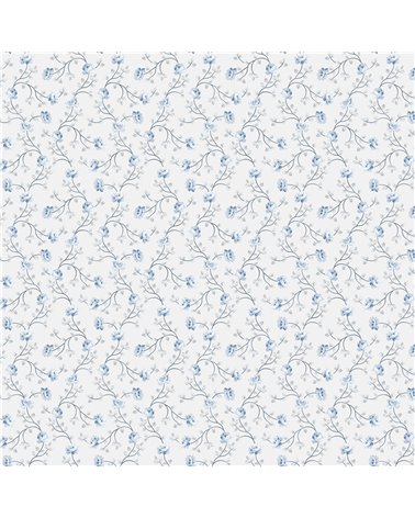 Petit Flowers White Blue 1905-2