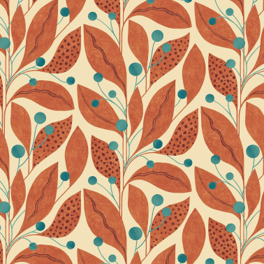 Berry Dot Rust & Teal GRA50134W