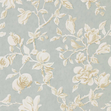 Magnolia and Pomegranate Grey Blue Parchment DWOW215724