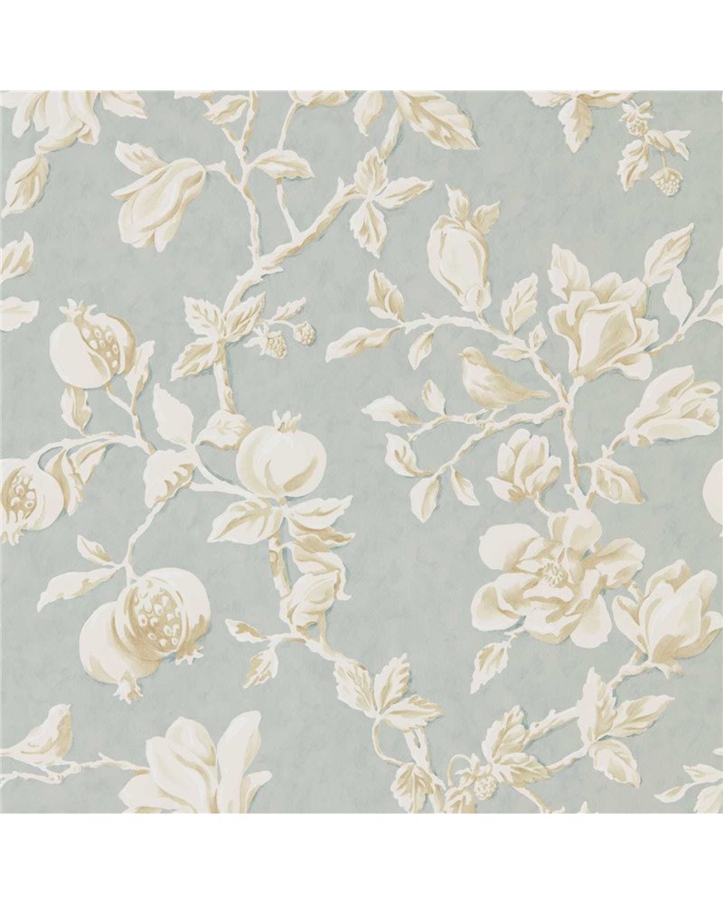 Magnolia and Pomegranate Grey Blue Parchment DWOW215724