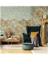 Monstera Twin Wall Teal Gold 26981