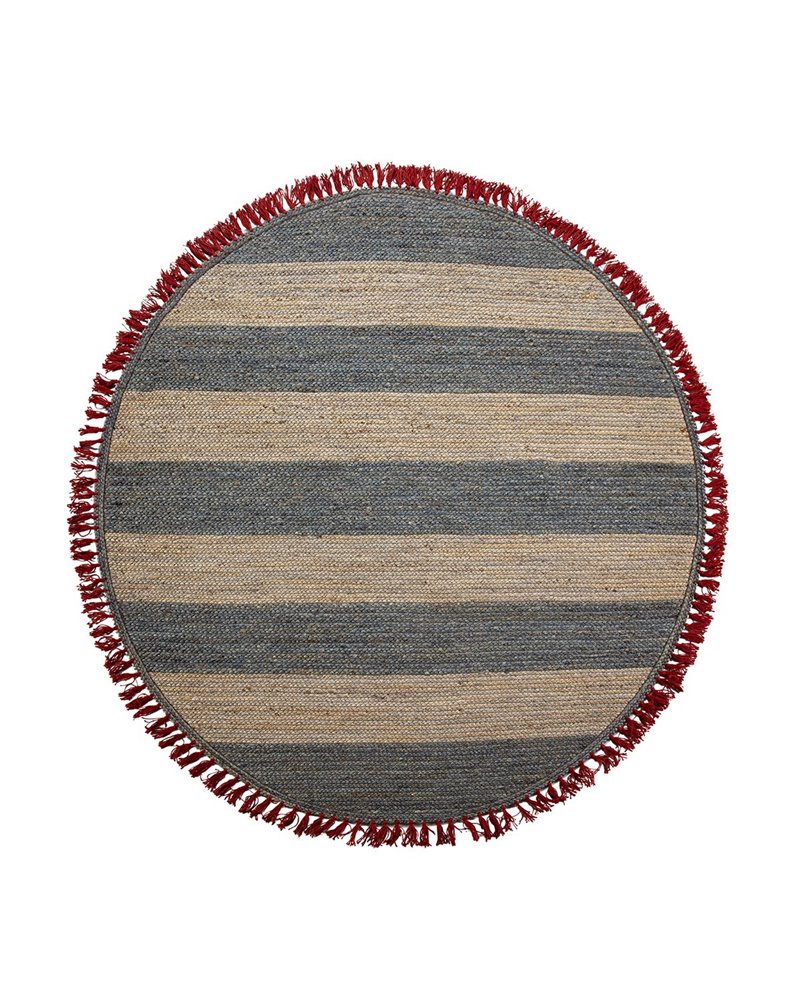 ALFOMBRA 200X200 YUTE GRIS/NATURAL/ROJO REF.-82019-00