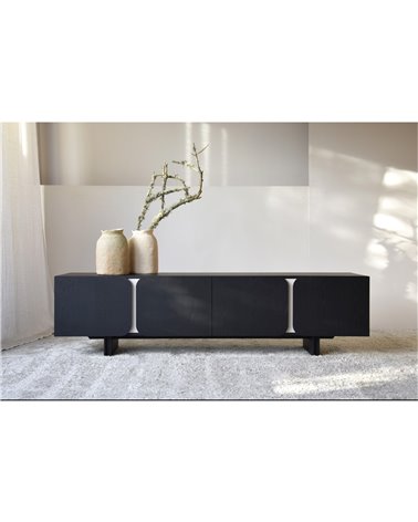 MUEBLE TV CURVAROBLE NEGRO Y ARENA MATE REF. 34H2319AN