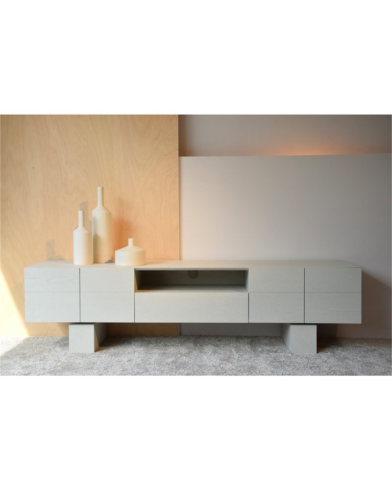 MUEBLE TV ROBLE EN TONO BLANCO ROTO MATE REF. 34H2010WW