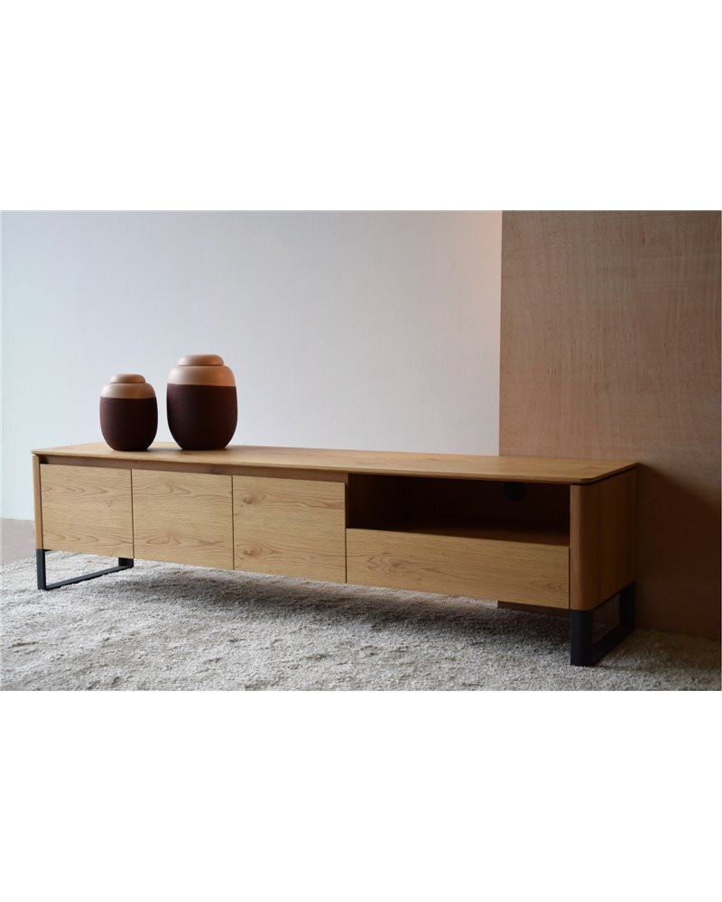 Mueble TV SANDBY 2 puertas roble natural/negro