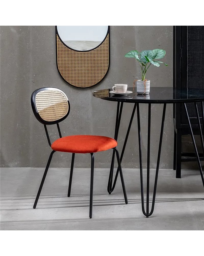 SILLA CALABAZA TEJIDO-METAL SALÓN 48 X 54 X 80 CM REF.605387