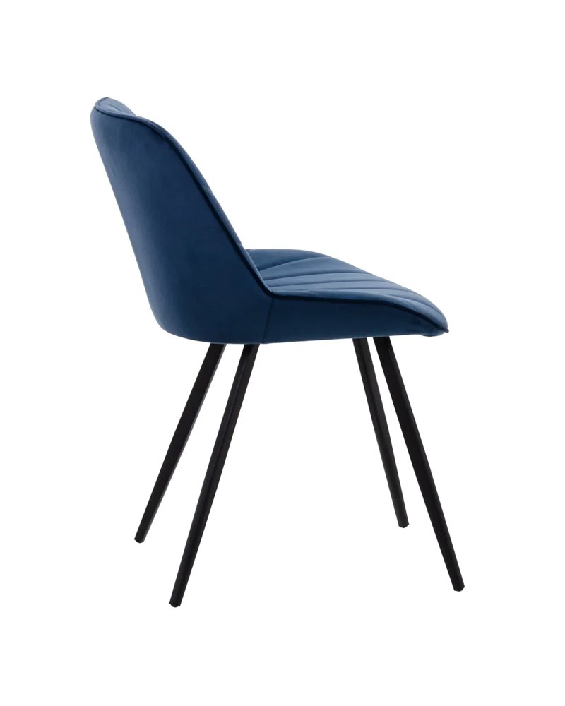 SILLA TERCIOPELO AZUL SALÓN 51 X 55 X 82 CM REF.605515
