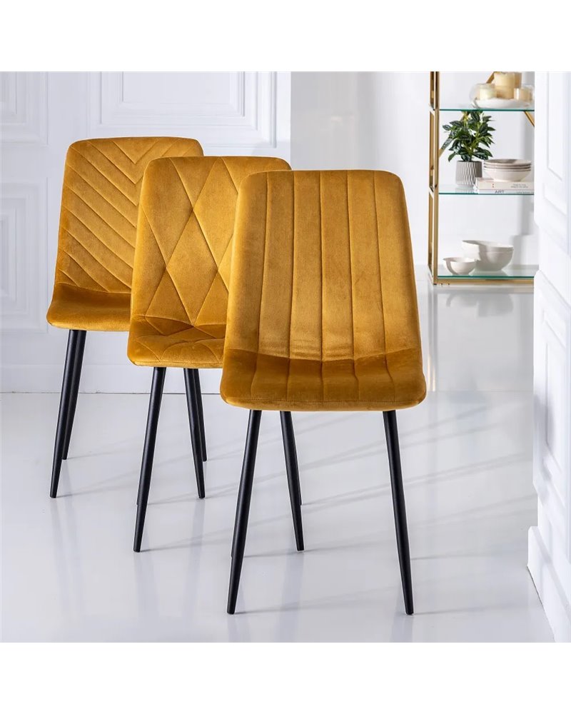 SILLA DORADO METAL SALÓN 55 X 44 X 88,50 CM REF.606150