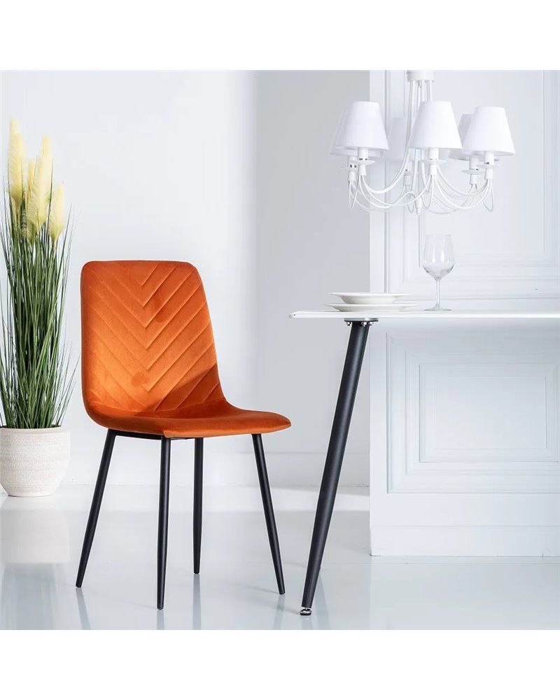 SILLA NARANJA METAL SALÓN 55 X 44 X 88,50 CM REF.606155