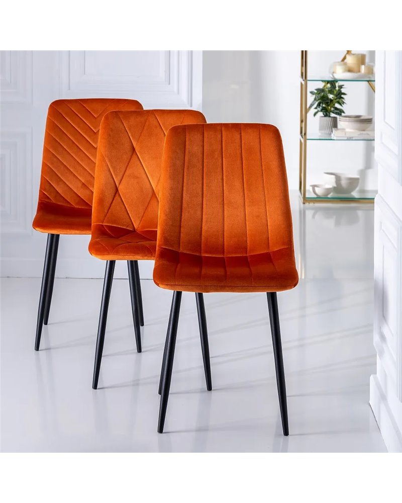 SILLA NARANJA METAL SALÓN 55 X 44 X 88,50 CM REF.606155