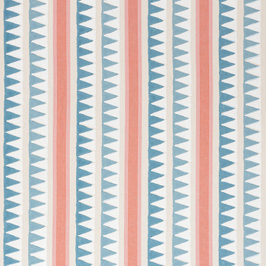 Lomita Stripe French Blue and Coral F916237