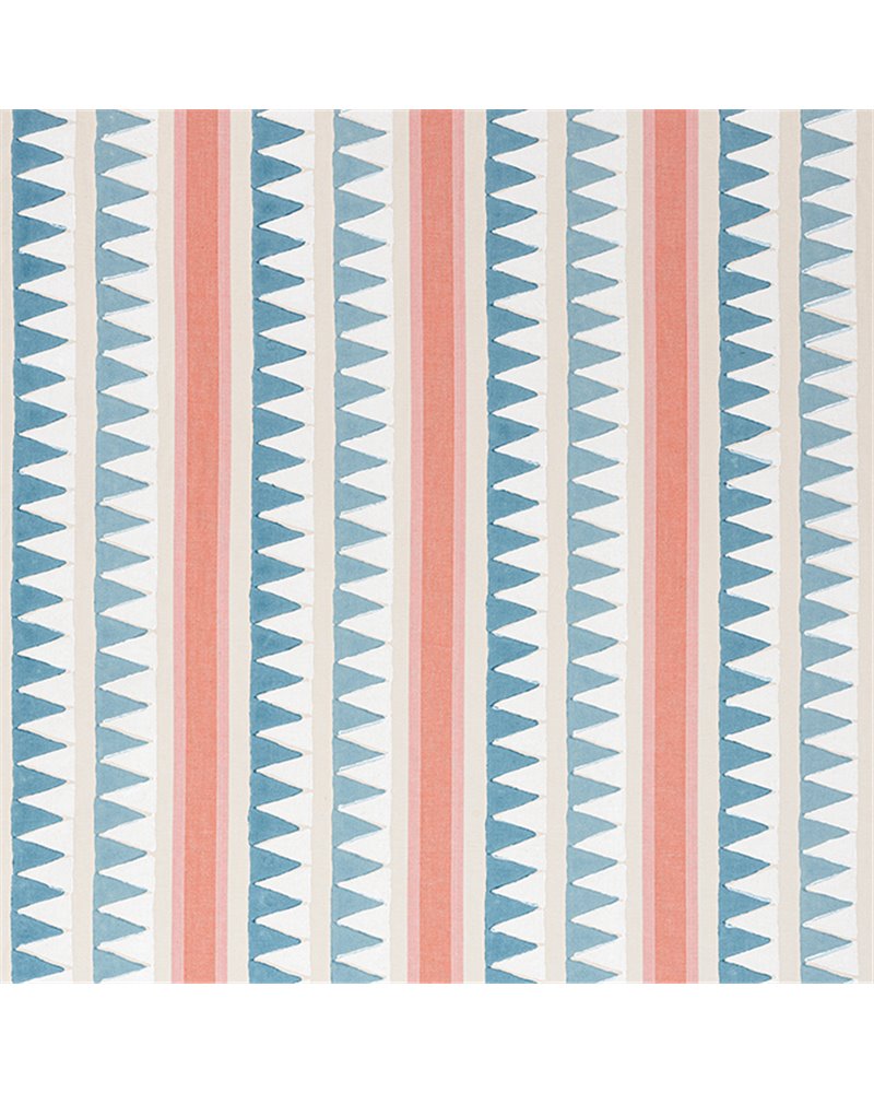 Lomita Stripe French Blue and Coral F916237