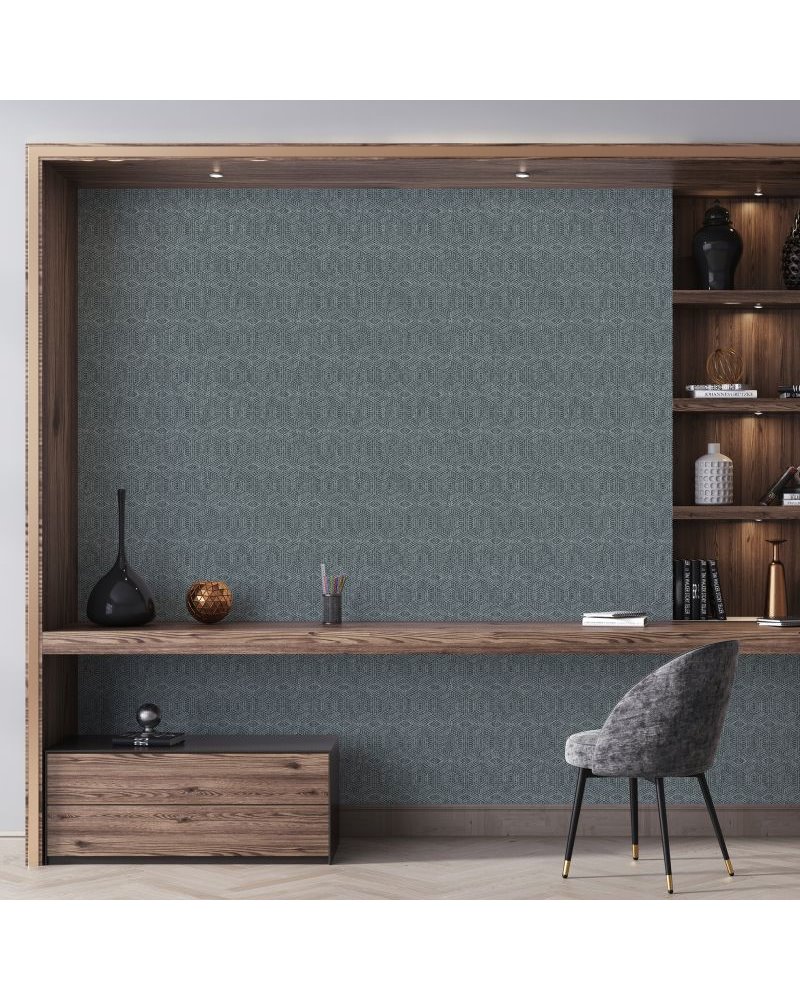 Greek Tile Black Blue 65009