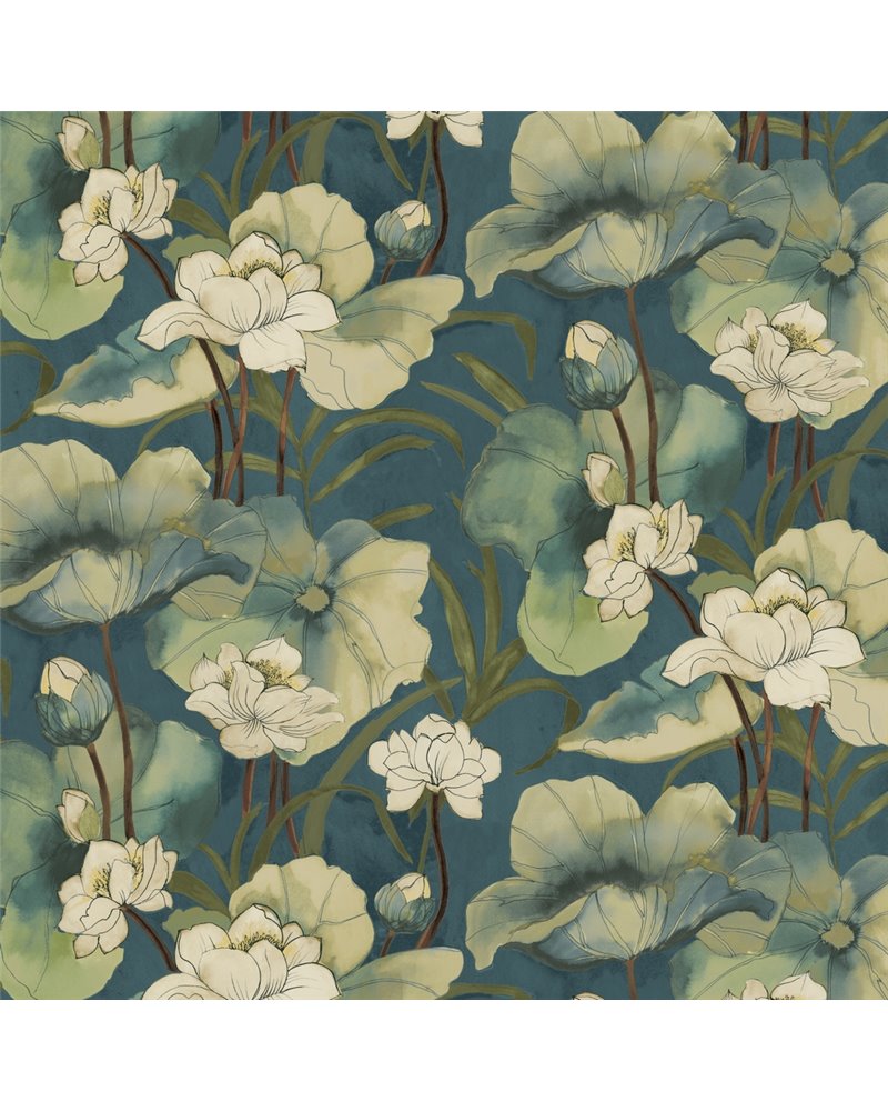 DE01735 Waterlily Petrol DE01735 Waterlily Petrol