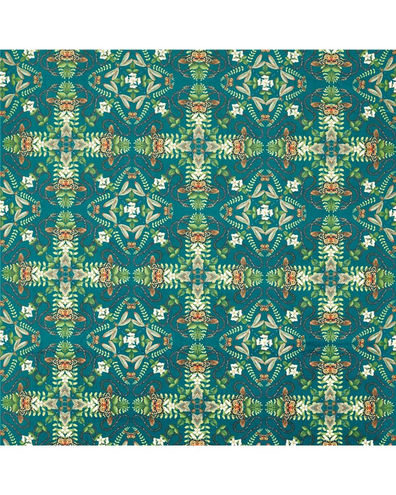 Emerald Forest Teal Velvet F1585-02 Emerald Forest Teal Velvet F1585-02