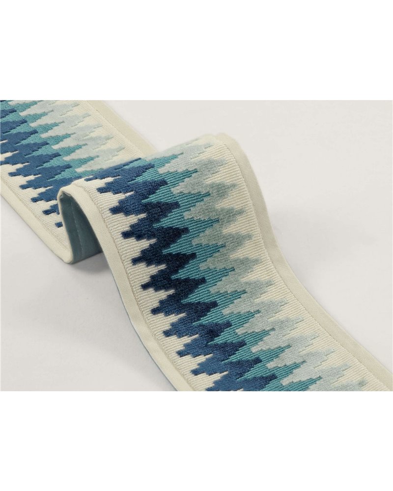 Chevron Braid China Blue T116-02 Chevron Braid China Blue T116-02