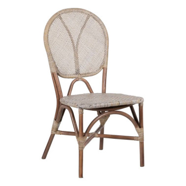 SILLA BEIGE-MARRÓN RATÁN 47 X 48 X 98,50 CM REF.152761