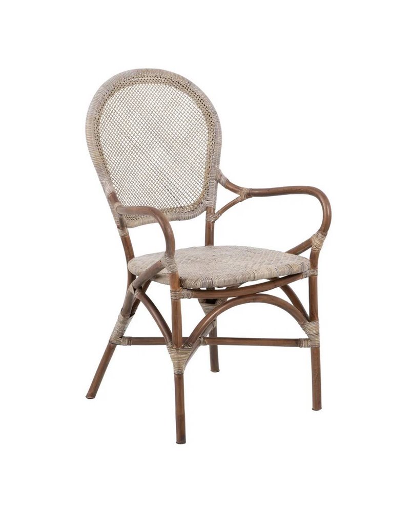 SILLA BEIGE-MARRÓN RATÁN 57 X 64 X 99 CM REF.152765