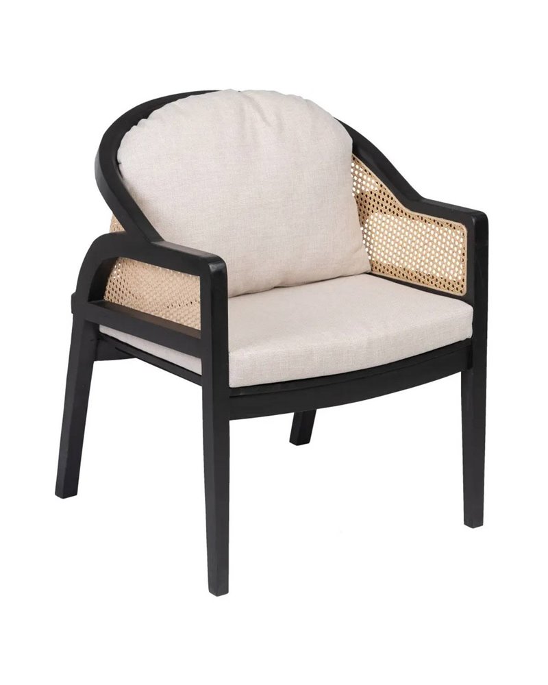 SILLÓN NATURAL-NEGRO RATÁN-MADERA SALÓN 58 X 60 X 77 CM REF.605881 SILLÓN NATURAL-NEGRO RATÁN-MADERA SALÓN 58 X 60 X 77 CM REF.605881