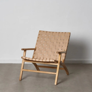 BUTACA BEIGE MADERA...