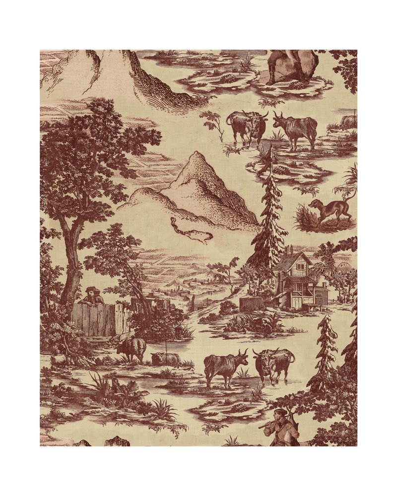 Toile Du Tyrol Burgundy 30147