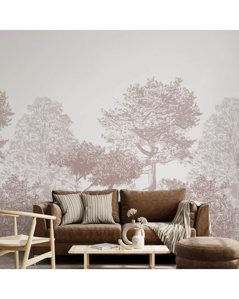 Classic Hua Trees Mural Wallpaper Brown