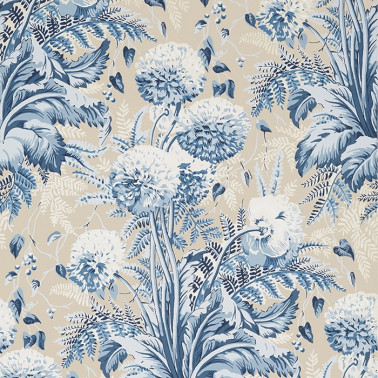 Dahlia Navy On Linen AT24540