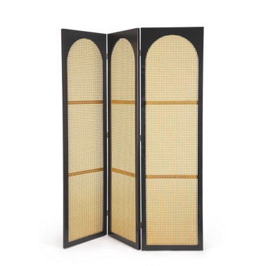 BIOMBO 3 PANELES JOSINE NEGRO 150X180