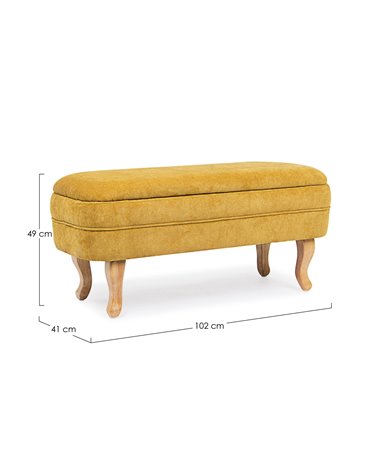 BANCO CON CAJÓN CHENILLE OCRE