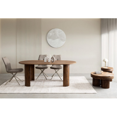 MESA ORLANDO OVAL MARRÓN 200X100
