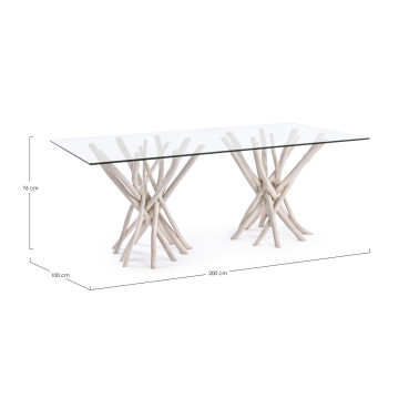 MESA VIDRIO SAHEL RECT 200X100