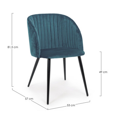 SILLA QUEEN VELVET AZUL OSC