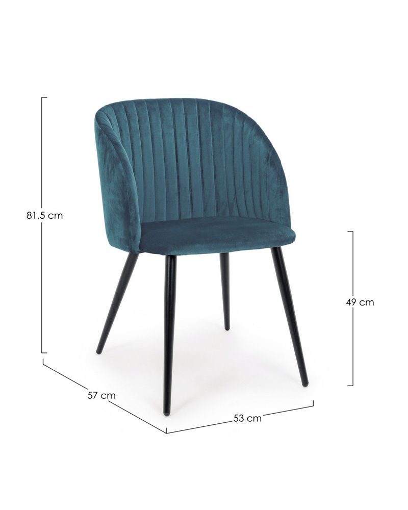 SILLA QUEEN VELVET AZUL OSC