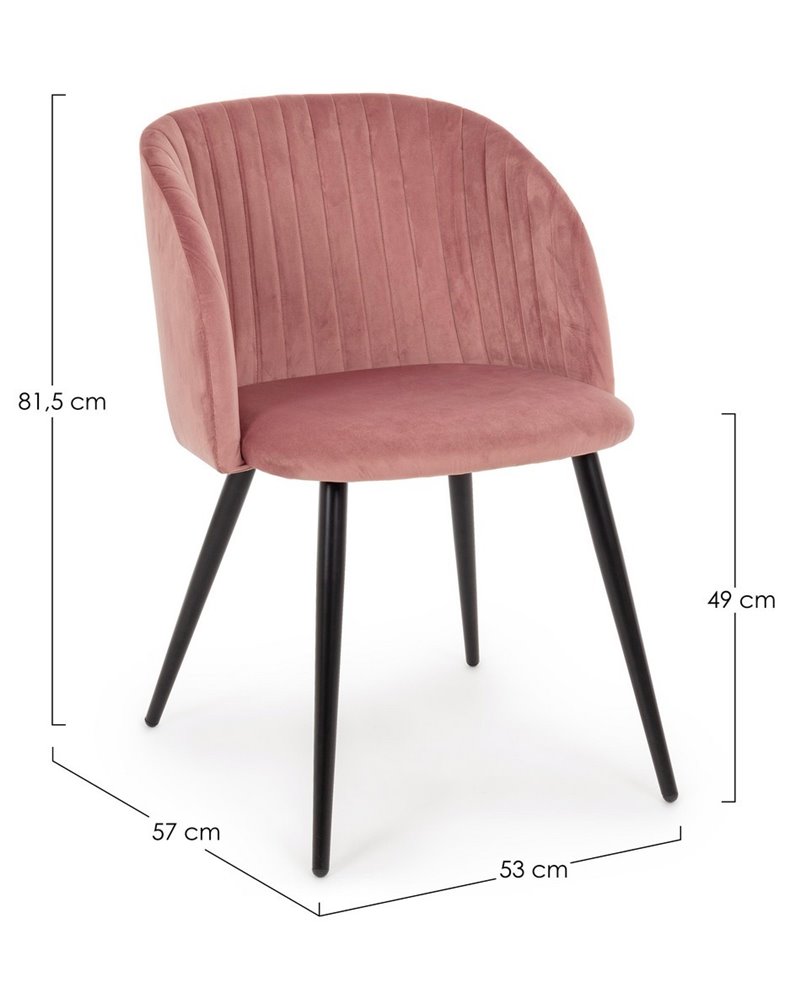 SILLA QUEEN VELVET ROSA