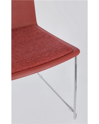 SILLA GIULIA CROMO-ROJO