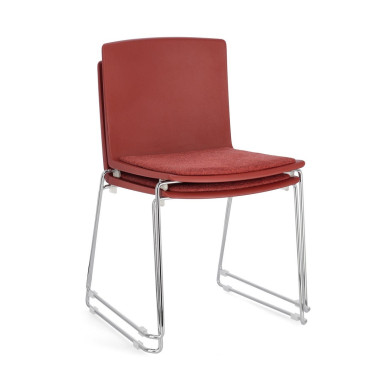 SILLA GIULIA CROMO-ROJO
